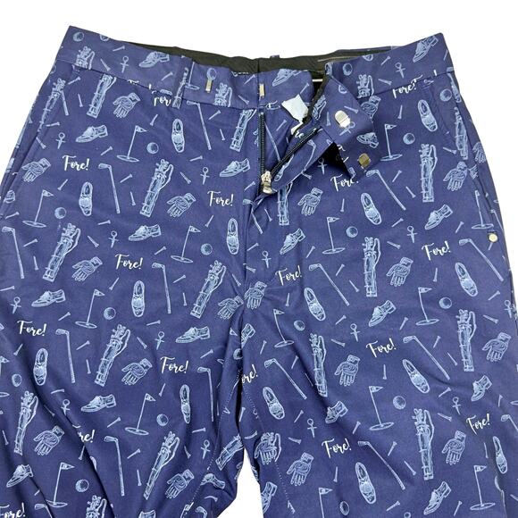 RLX Ralph Lauren Performance Golf Classic Fit Pant Bag FORE Club Navy Blue 33x32 - Picture 3 of 9